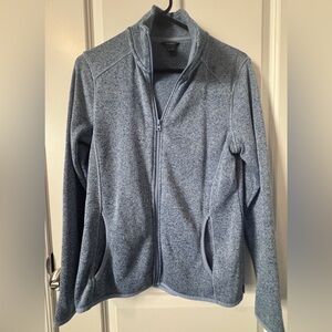 Eddie Bauer Heather Blue Fleece Jacket Size Medium